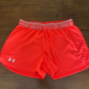Bright orange under armour shorts